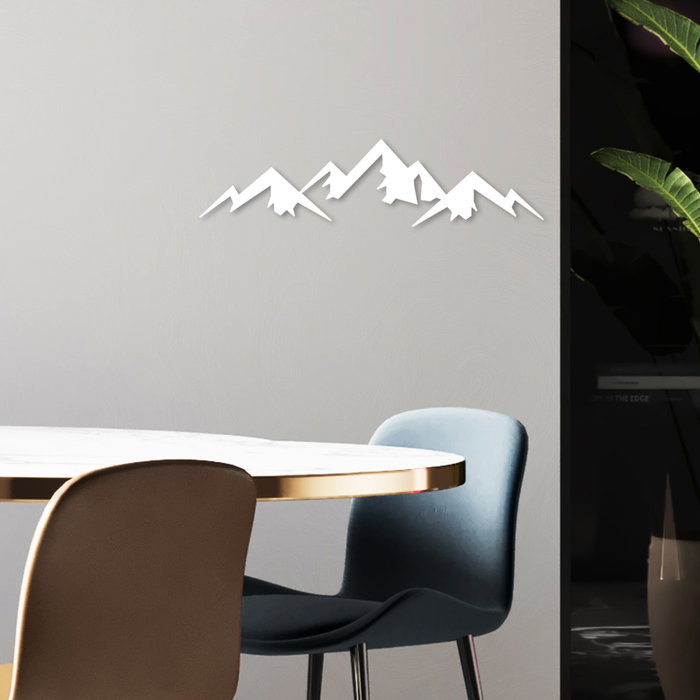 Wallity Mountain - 8 Escultura de pared blanca en metal
